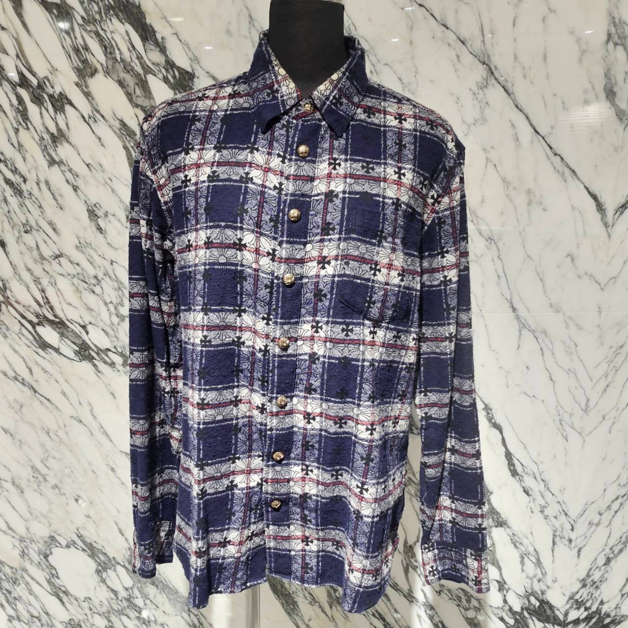 CHROME HEARTS Loose Ends Check Shirt Size M クロムハーツ ルーズエンド チェックシャツ サイズM